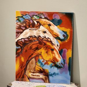 Vintage Ceramic Horse Plaque/Picture